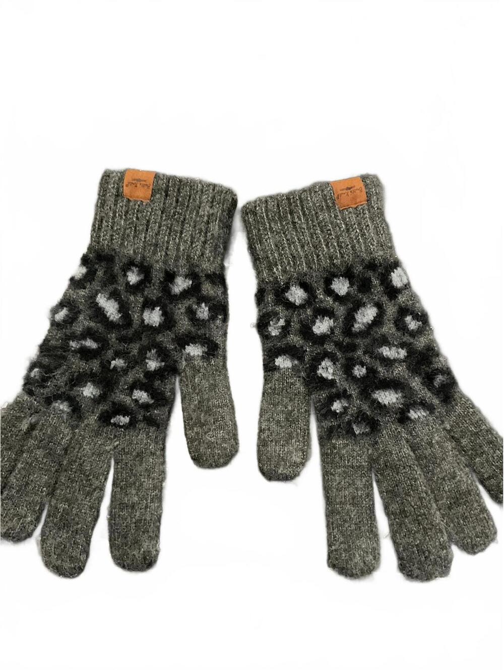 Britt's Knits Cozy Knit Leopard Print Gloves